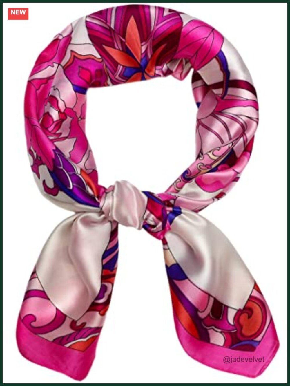 27.5" Silk Feeling Satin Square Scarf for Women - Head Neck Scarf, Hair Sleeping